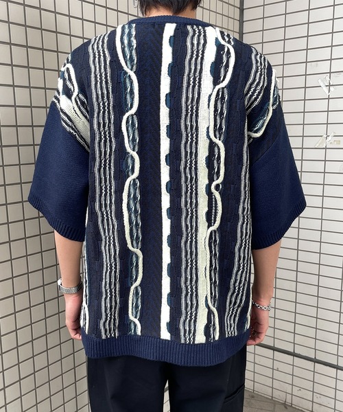 kutir(クティール)の「クラシックデザイン3D半袖ニット(ポロシャツ・メンズ・ブラック系/ベージュ系/グリーン系/ネイビー系・MEDIUM/LARGE)」の19枚目の写真
