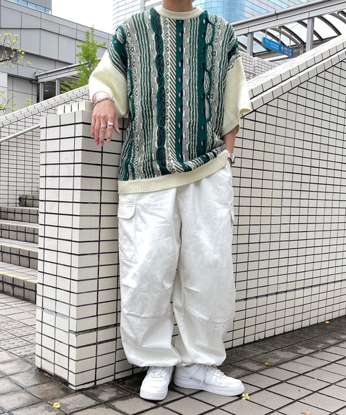 kutir(クティール)の「クラシックデザイン3D半袖ニット(ポロシャツ・メンズ・ブラック系/ベージュ系/グリーン系/ネイビー系・MEDIUM/LARGE)」の7枚目の写真