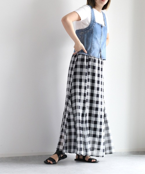 cepo（セポ）の「デニムビスチェ　セットアップ可能（ベスト・レディース・オフホワイト/ブルー系2/ブルー系3・M）」の22枚目の写真