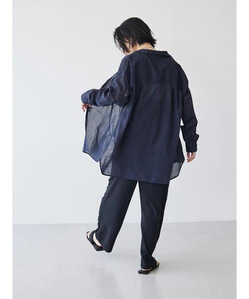 AMERICAN HOLIC（アメリカンホリック）の「インドコットンボイルシャツ（シャツ/ブラウス・レディース・ストライプ/ライトイエロー/ブラウン/オフホワイト/その他5/ネイビー・M/L）」の14枚目の写真