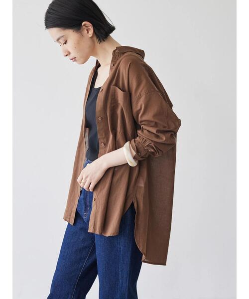 AMERICAN HOLIC（アメリカンホリック）の「インドコットンボイルシャツ（シャツ/ブラウス・レディース・ストライプ/ライトイエロー/ブラウン/オフホワイト/その他5/ネイビー・M/L）」の16枚目の写真