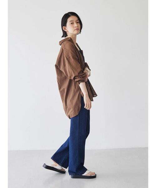 AMERICAN HOLIC（アメリカンホリック）の「インドコットンボイルシャツ（シャツ/ブラウス・レディース・ストライプ/ライトイエロー/ブラウン/オフホワイト/その他5/ネイビー・M/L）」の18枚目の写真