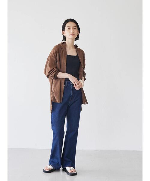 AMERICAN HOLIC（アメリカンホリック）の「インドコットンボイルシャツ（シャツ/ブラウス・レディース・ストライプ/ライトイエロー/ブラウン/オフホワイト/その他5/ネイビー・M/L）」の19枚目の写真