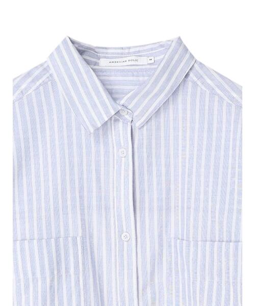 AMERICAN HOLIC（アメリカンホリック）の「インドコットンボイルシャツ（シャツ/ブラウス・レディース・ストライプ/ライトイエロー/ブラウン/オフホワイト/その他5/ネイビー・M/L）」の22枚目の写真