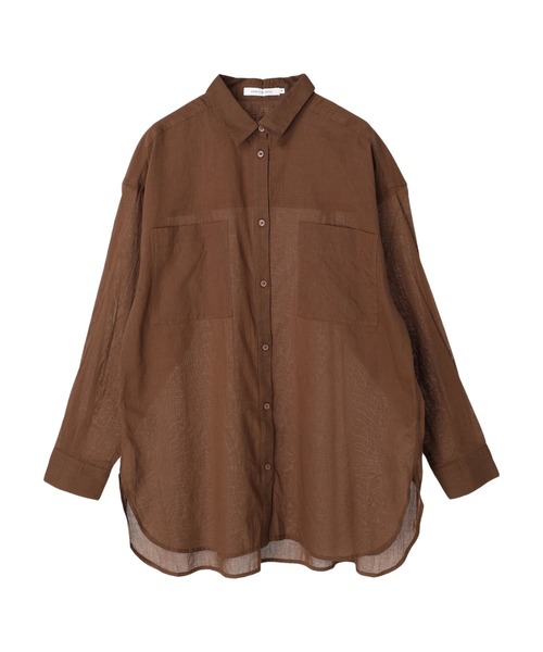 AMERICAN HOLIC（アメリカンホリック）の「インドコットンボイルシャツ（シャツ/ブラウス・レディース・ストライプ/ライトイエロー/ブラウン/オフホワイト/その他5/ネイビー・M/L）」の7枚目の写真