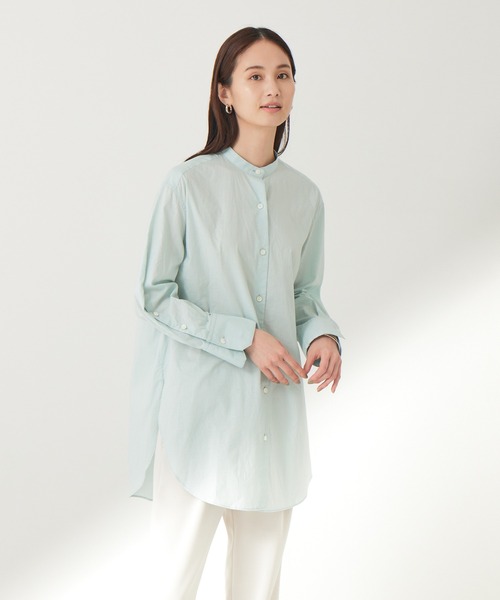 qualite(カリテ)の「ローンスタンドシャツ(シャツ/ブラウス・レディース・ライトブルー/オフホワイト・フリー)」の2枚目の写真