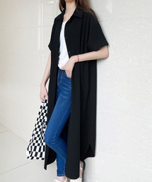 麻混2Wayシャツワンピース