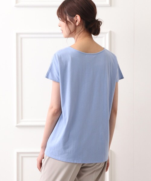 DRESKIP（ドレスキップ）の「◆フロント刺繍レースプルオーバー（Tシャツ/カットソー・レディース・ライトブルー/ブラック/オフホワイト/ライトオレンジ系・02/03/04）」の7枚目の写真