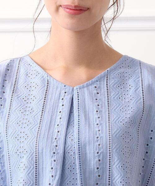 DRESKIP（ドレスキップ）の「◆フロント刺繍レースプルオーバー（Tシャツ/カットソー・レディース・ライトブルー/ブラック/オフホワイト/ライトオレンジ系・02/03/04）」の8枚目の写真