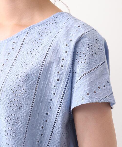 DRESKIP（ドレスキップ）の「◆フロント刺繍レースプルオーバー（Tシャツ/カットソー・レディース・ライトブルー/ブラック/オフホワイト/ライトオレンジ系・02/03/04）」の9枚目の写真