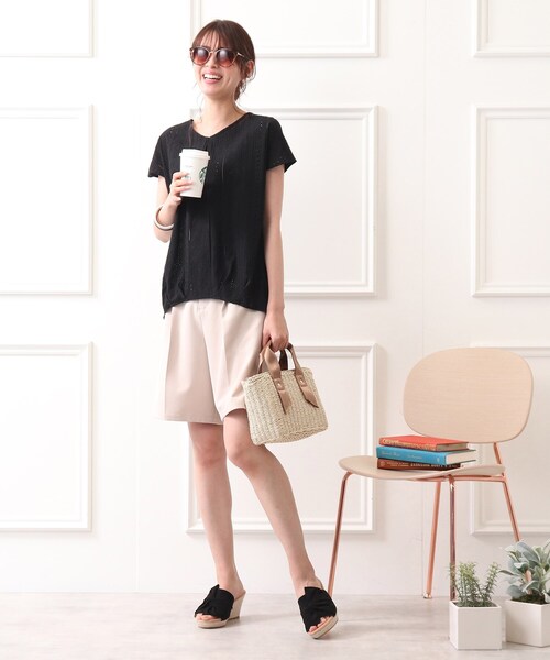 DRESKIP（ドレスキップ）の「◆フロント刺繍レースプルオーバー（Tシャツ/カットソー・レディース・ライトブルー/ブラック/オフホワイト/ライトオレンジ系・02/03/04）」の17枚目の写真