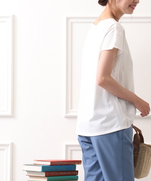 DRESKIP（ドレスキップ）の「◆フロント刺繍レースプルオーバー（Tシャツ/カットソー・レディース・ライトブルー/ブラック/オフホワイト/ライトオレンジ系・02/03/04）」の19枚目の写真