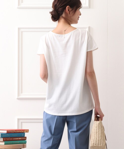 DRESKIP（ドレスキップ）の「◆フロント刺繍レースプルオーバー（Tシャツ/カットソー・レディース・ライトブルー/ブラック/オフホワイト/ライトオレンジ系・02/03/04）」の20枚目の写真