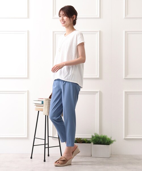 DRESKIP（ドレスキップ）の「◆フロント刺繍レースプルオーバー（Tシャツ/カットソー・レディース・ライトブルー/ブラック/オフホワイト/ライトオレンジ系・02/03/04）」の22枚目の写真