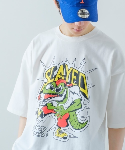 SIDEWAY STANCE（サイドウェイスタンス）の「【SIDEWAY STANCE】オリジナルグラフィティ プリント 半袖Tシャツ（Tシャツ/カットソー・メンズ・グリーン/グレー系その他5/イエロー系その他/ホワイト系その他3/ホワイト系その他2/グレー系その他2/ホワイト系その他/ホワイト系その他4/イエロー系その他2/グレー系その他4/グレー/グレー系その他3/ピンク/ピンク系その他/イエロー/グリーン系その他2/ブラック系その他4/ブラック系その他/ベージュ/ブラック系その他2/グレー系その他/ブルー/グリーン系その他4/グリーン系その他3/ブラック/ブルー系その他/ホワイト/グリーン系その他/ブラック系その他3/ブラック系その他5/グリーン系その他5/グレー系その他6/ブルー系その他2/イエロー系その他3/ホワイト系その他5・LARGE/X-LARGE/MEDIUM）」の5枚目の写真