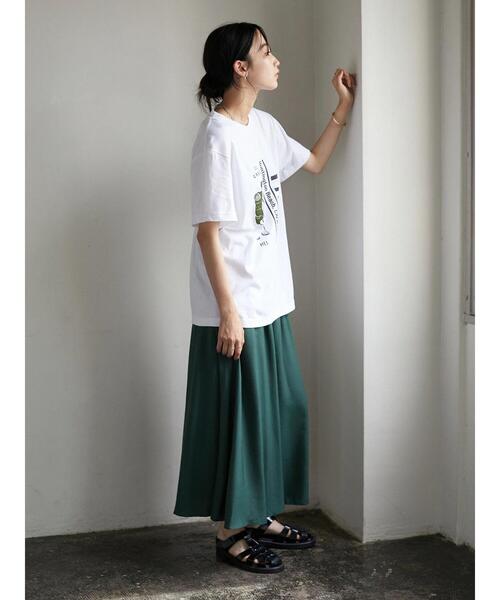MEI（メイ）の「MEI GO GREEN TEE　＊（Tシャツ/カットソー・レディース・ホワイト/ダークグリーン・M/L/XL）」の12枚目の写真