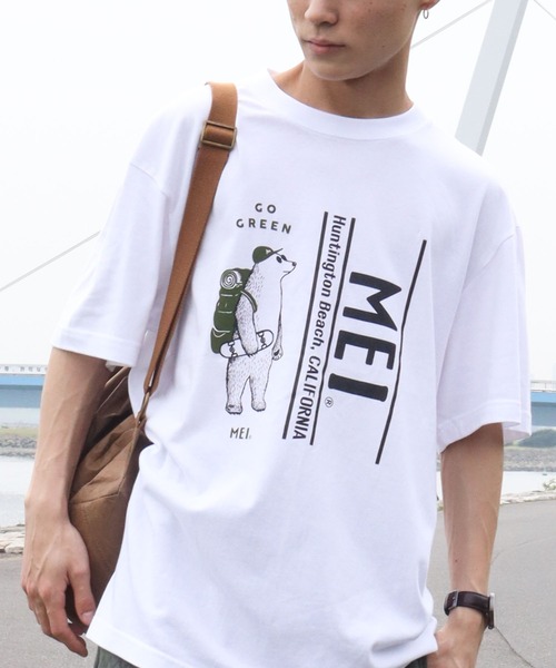 MEI（メイ）の「MEI GO GREEN TEE　＊（Tシャツ/カットソー・レディース・ホワイト/ダークグリーン・M/L/XL）」の5枚目の写真