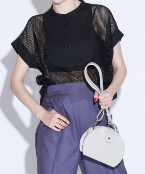 Solace（ソレイス）の「メッシュ切替ノースリブラウス（シャツ/ブラウス・レディース・ブラック/ナチュラル・FREE）」の13枚目の写真