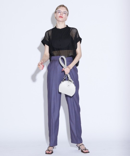 Solace（ソレイス）の「メッシュ切替ノースリブラウス（シャツ/ブラウス・レディース・ブラック/ナチュラル・FREE）」の14枚目の写真