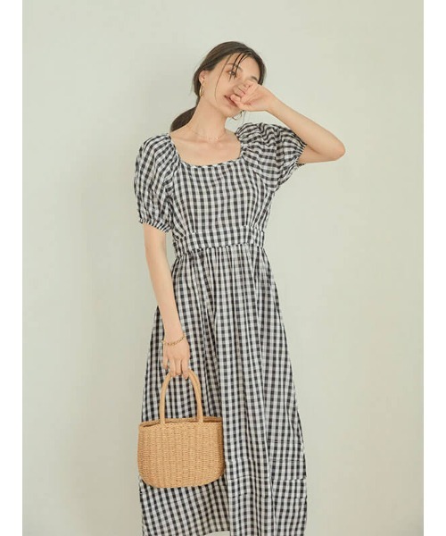 ACYM(アシーム)の「Puff sleeve lady ワンピース(ワンピース・レディース・ホワイト/ブラック/ブラックミックス・FREE)」の7枚目の写真