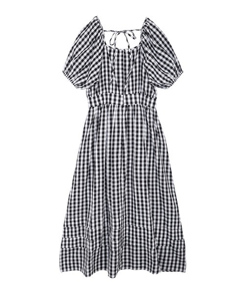 ACYM(アシーム)の「Puff sleeve lady ワンピース(ワンピース・レディース・ホワイト/ブラック/ブラックミックス・FREE)」の9枚目の写真