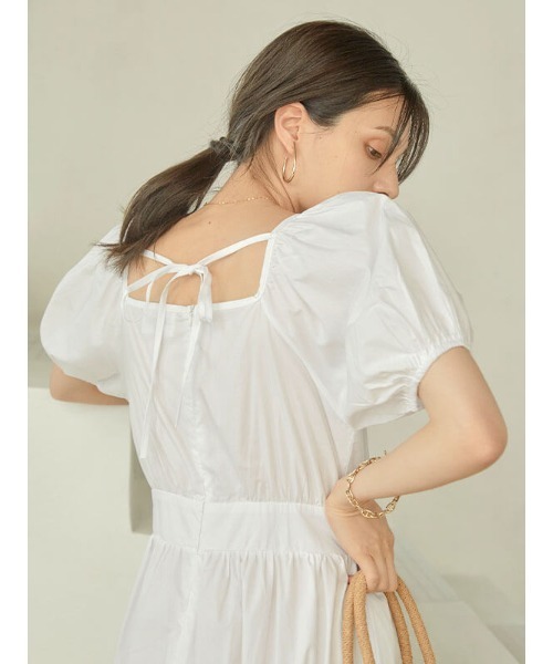 ACYM(アシーム)の「Puff sleeve lady ワンピース(ワンピース・レディース・ホワイト/ブラック/ブラックミックス・FREE)」の21枚目の写真