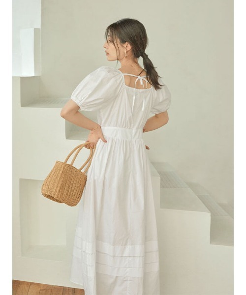 ACYM(アシーム)の「Puff sleeve lady ワンピース(ワンピース・レディース・ホワイト/ブラック/ブラックミックス・FREE)」の12枚目の写真