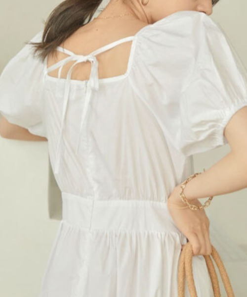 ACYM(アシーム)の「Puff sleeve lady ワンピース(ワンピース・レディース・ホワイト/ブラック/ブラックミックス・FREE)」の20枚目の写真