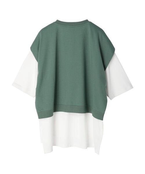 CRAFT STANDARD BOUTIQUE(クラフトスタンダードブティック)の「ミニ裏毛ベスト+5分袖チュニック SET *(ベスト・レディース・ベージュ/グリーン/チャコールグレー・FREE)」の13枚目の写真