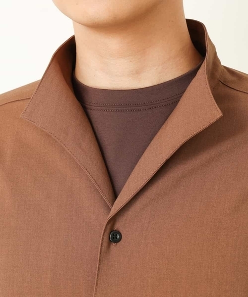 a.v.v（アーヴェヴェ）の「8分袖スタンドカラーシャツ（シャツ/ブラウス・メンズ・チャコールグレー/ライトブラウン・46/48/50）」の17枚目の写真