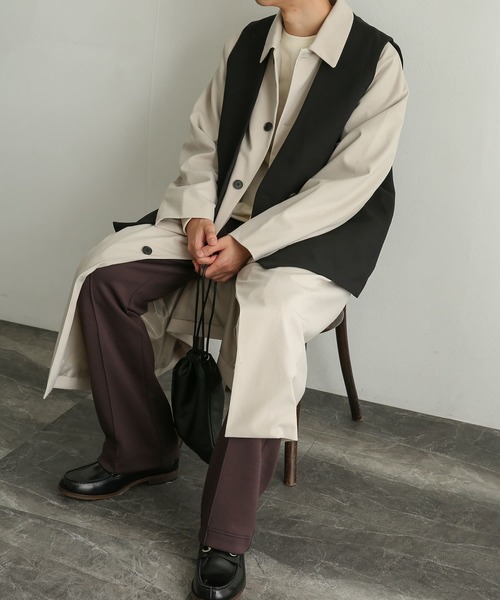 SENSE OF PLACE by URBAN RESEARCH（センスオブプレイスバイアーバンリサーチ）の「ステンカラーコート（ステンカラーコート・メンズ・ライトベージュ/ブラック/ブラウン/ベージュ・MEDIUM/LARGE）」の4枚目の写真