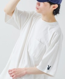 PLAYBOY | 【PLAYBOY】ラビットヘッド 刺繍 ポケット 半袖Tシャツ(Tシャツ/カットソー)