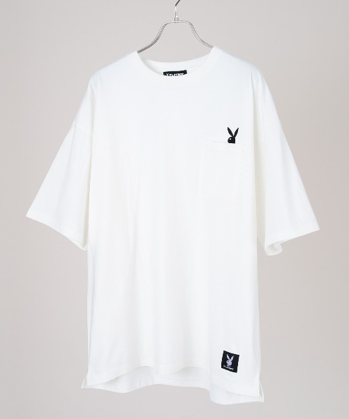 PLAYBOY（プレイボーイ）の「【PLAYBOY】ラビットヘッド 刺繍 ポケット 半袖Tシャツ（Tシャツ/カットソー・メンズ・ホワイト系その他/ブラック/ホワイト/ブラック系その他・LARGE/X-LARGE/MEDIUM）」の11枚目の写真