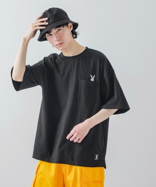 PLAYBOY（プレイボーイ）の「【PLAYBOY】ラビットヘッド 刺繍 ポケット 半袖Tシャツ（Tシャツ/カットソー・メンズ・ホワイト系その他/ブラック/ホワイト/ブラック系その他・LARGE/X-LARGE/MEDIUM）」の15枚目の写真