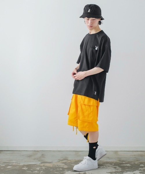 PLAYBOY（プレイボーイ）の「【PLAYBOY】ラビットヘッド 刺繍 ポケット 半袖Tシャツ（Tシャツ/カットソー・メンズ・ホワイト系その他/ブラック/ホワイト/ブラック系その他・LARGE/X-LARGE/MEDIUM）」の8枚目の写真