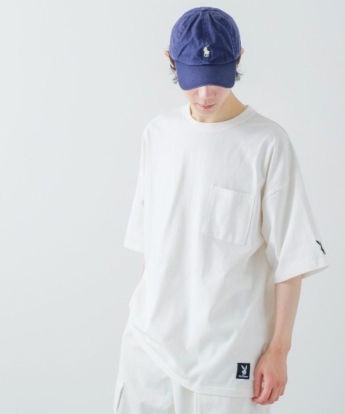 PLAYBOY（プレイボーイ）の「【PLAYBOY】ラビットヘッド 刺繍 ポケット 半袖Tシャツ（Tシャツ/カットソー・メンズ・ホワイト系その他/ブラック/ホワイト/ブラック系その他・LARGE/X-LARGE/MEDIUM）」の6枚目の写真