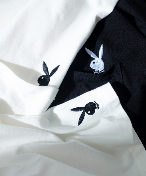 PLAYBOY（プレイボーイ）の「【PLAYBOY】ラビットヘッド 刺繍 ポケット 半袖Tシャツ（Tシャツ/カットソー・メンズ・ホワイト系その他/ブラック/ホワイト/ブラック系その他・LARGE/X-LARGE/MEDIUM）」の13枚目の写真