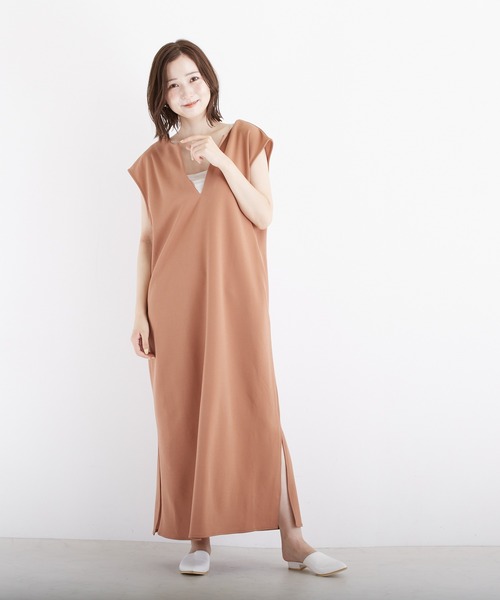 PAPAVER（パパヴェル）の「【PAPAVER】ジョーゼットポンチキーネック（ワンピース・レディース・ブラック/ブラウン/グレー・MEDIUM）」の5枚目の写真