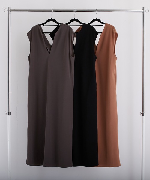 PAPAVER（パパヴェル）の「【PAPAVER】ジョーゼットポンチキーネック（ワンピース・レディース・ブラック/ブラウン/グレー・MEDIUM）」の7枚目の写真