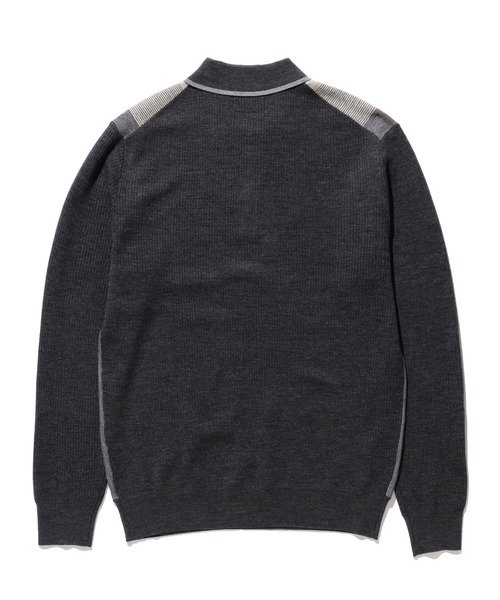 BEAMS PLUS（ビームスプラス）の「BEAMS PLUS / ストライプ ニット ポロシャツ（ポロシャツ・メンズ・グリーン/ブラウン/グレー/ネイビー・S/M/L/XL）」の18枚目の写真