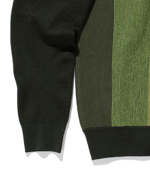 BEAMS PLUS（ビームスプラス）の「BEAMS PLUS / ストライプ ニット ポロシャツ（ポロシャツ・メンズ・グリーン/ブラウン/グレー/ネイビー・S/M/L/XL）」の8枚目の写真