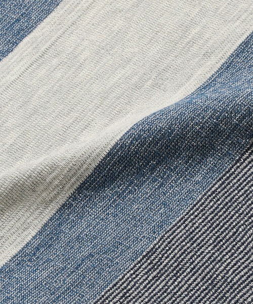 BEAMS PLUS（ビームスプラス）の「BEAMS PLUS / ストライプ ニット ポロシャツ（ポロシャツ・メンズ・グリーン/ブラウン/グレー/ネイビー・S/M/L/XL）」の13枚目の写真