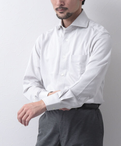 NOLLEY'S goodman（ノーリーズグッドマン）の「HGカノコ ストレッチ ドレスシャツ 無地 ストライプ ビジネスシャツ（ビジネスシャツ・メンズ・ライトブルー/ブルー系その他7/ホワイト/ブラック系その他・S/L/XL/M）」の3枚目の写真