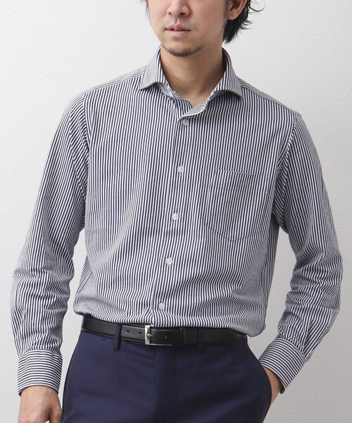 NOLLEY'S goodman（ノーリーズグッドマン）の「HGカノコ ストレッチ ドレスシャツ 無地 ストライプ ビジネスシャツ（ビジネスシャツ・メンズ・ライトブルー/ブルー系その他7/ホワイト/ブラック系その他・S/L/XL/M）」の4枚目の写真