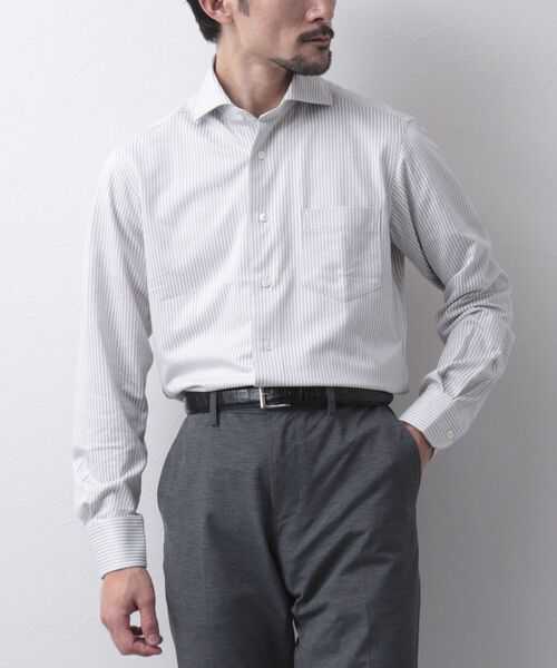 NOLLEY'S goodman（ノーリーズグッドマン）の「HGカノコ ストレッチ ドレスシャツ 無地 ストライプ ビジネスシャツ（ビジネスシャツ・メンズ・ライトブルー/ブルー系その他7/ホワイト/ブラック系その他・S/L/XL/M）」の11枚目の写真