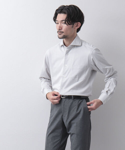 NOLLEY'S goodman（ノーリーズグッドマン）の「HGカノコ ストレッチ ドレスシャツ 無地 ストライプ ビジネスシャツ（ビジネスシャツ・メンズ・ライトブルー/ブルー系その他7/ホワイト/ブラック系その他・S/L/XL/M）」の12枚目の写真