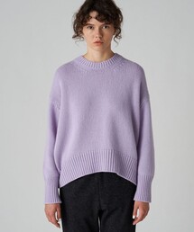 GALERIE VIE / ギャルリーヴィー | ペーパーヤーン クルーネックニット プルオーバー | S | ブラック | レディース ペーパーヤーン クルーネックプルオーバー | GALERIE VIE (Women