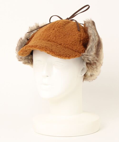 チチカカ（チチカカ）の「ボア×フェイクファーフライトキャップ（キャップ・レディース・キャメル/カーキ/チャコールグレー・FREE）」の5枚目の写真