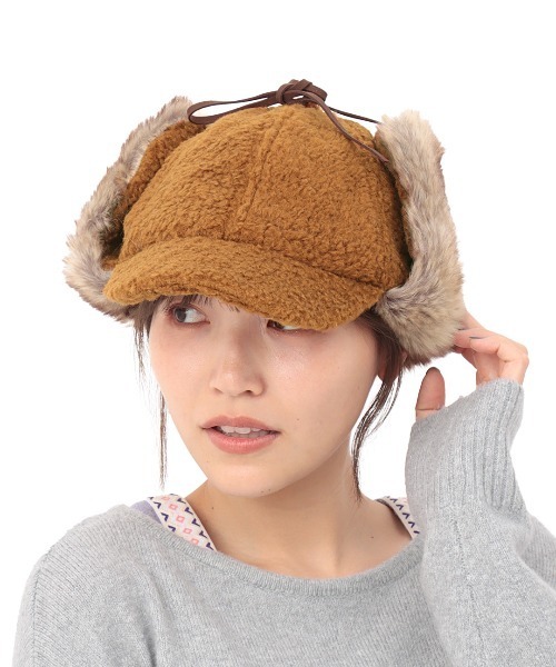 チチカカ（チチカカ）の「ボア×フェイクファーフライトキャップ（キャップ・レディース・キャメル/カーキ/チャコールグレー・FREE）」の22枚目の写真