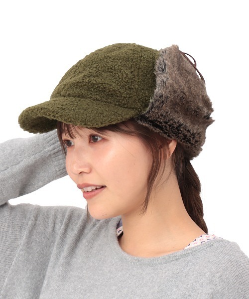 チチカカ（チチカカ）の「ボア×フェイクファーフライトキャップ（キャップ・レディース・キャメル/カーキ/チャコールグレー・FREE）」の21枚目の写真